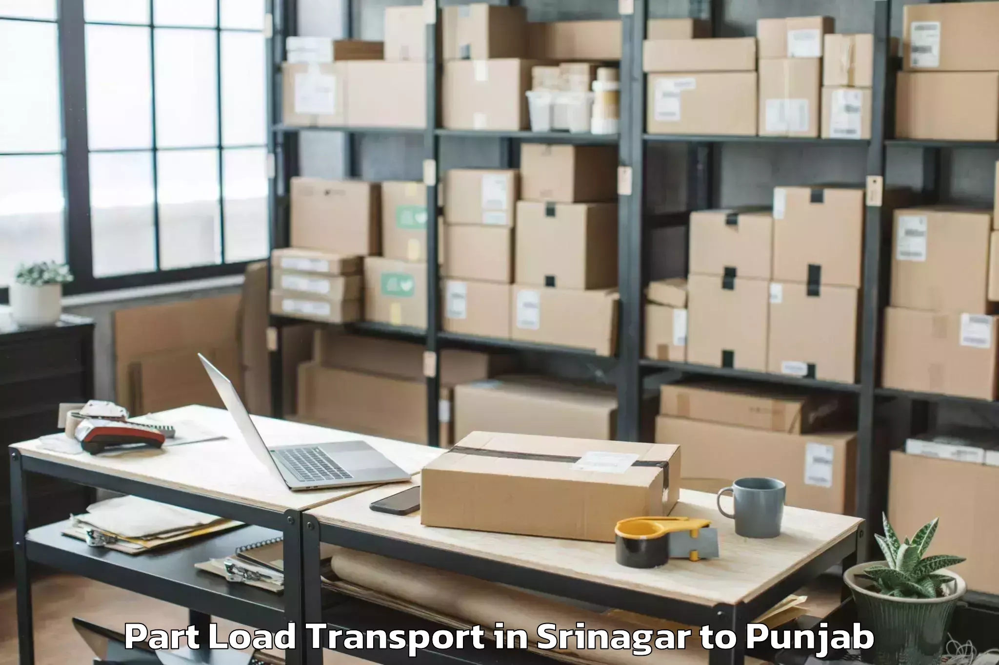 Srinagar to Mall Of Amritsar Alpha One Part Load Transport Booking